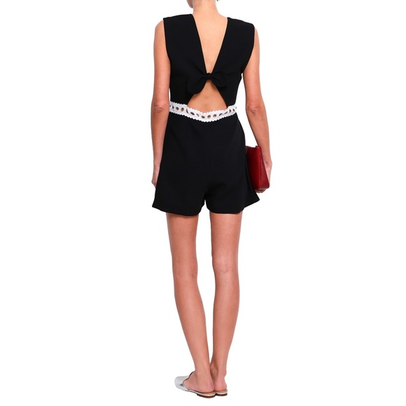 Sandro Paris Crochet-trimmed Woven Playsuit - Picture 2 of 5